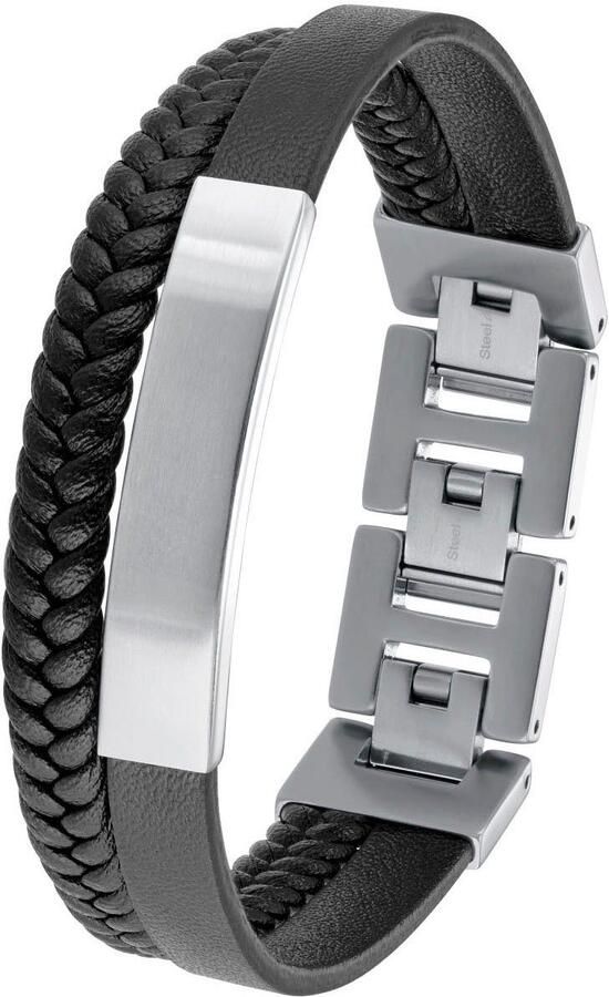 S.Oliver Leren armband 2036861 uit roestvrij staal + leer - Foto 2