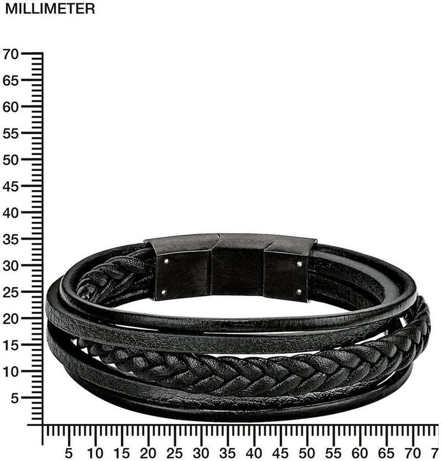 S.Oliver Leren armband 9038244 met zirkoon (synthetisch)