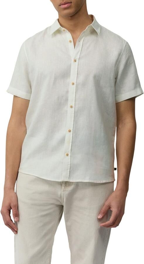 S.Oliver Linnen overhemd met korte mouwen en een knoopsluiting - Foto 4