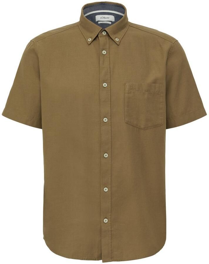 S.Oliver Overhemd met korte mouwen met geborduurd logo