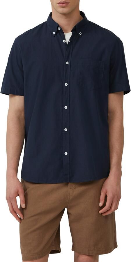 S.Oliver Overhemd met korte mouwen met wasbeurt en geweven tape - Foto 4