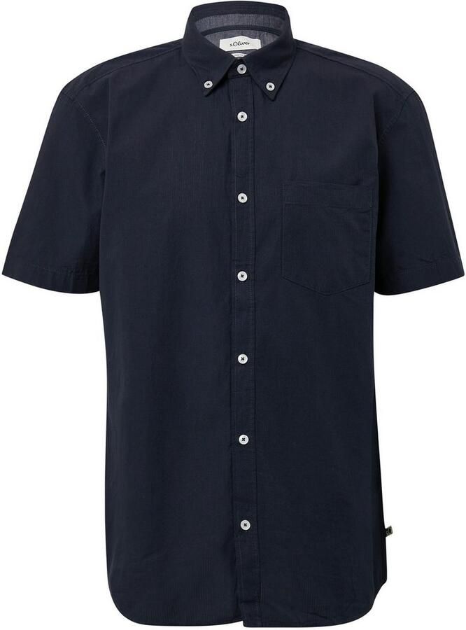 S.Oliver Overhemd met korte mouwen met wasbeurt en geweven tape