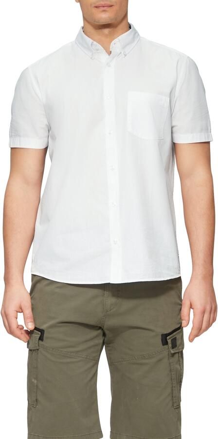 S.Oliver Overhemd met korte mouwen met wasbeurt en geweven tape - Foto 4