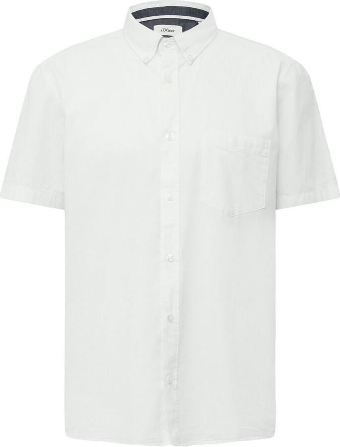 S.Oliver Overhemd met korte mouwen met wasbeurt en geweven tape