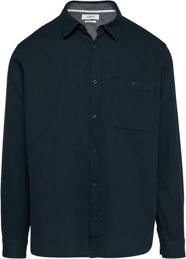 S.Oliver RED LABEL Regular fit vrijetijdsoverhemd van piqué van puur katoen - Foto 3