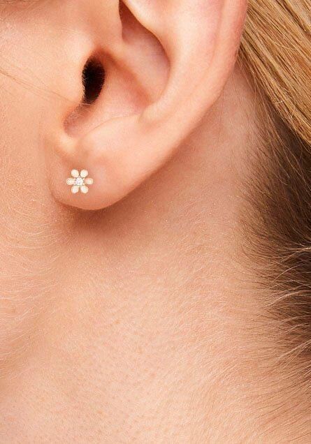 S.Oliver Paar oorstekers Flower bloem 2035512 met zirkoon (synthetisch)