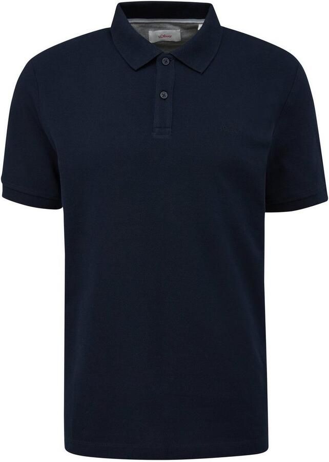 S.Oliver regular fit polo met logo donkerblauw - Foto 3