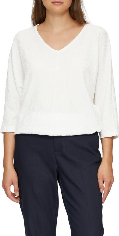 S.Oliver Shirt met 3 4 mouwen met structuur - Foto 4