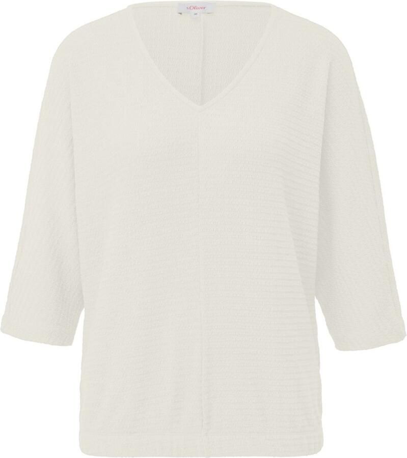 S.Oliver Shirt met 3 4 mouwen met structuur
