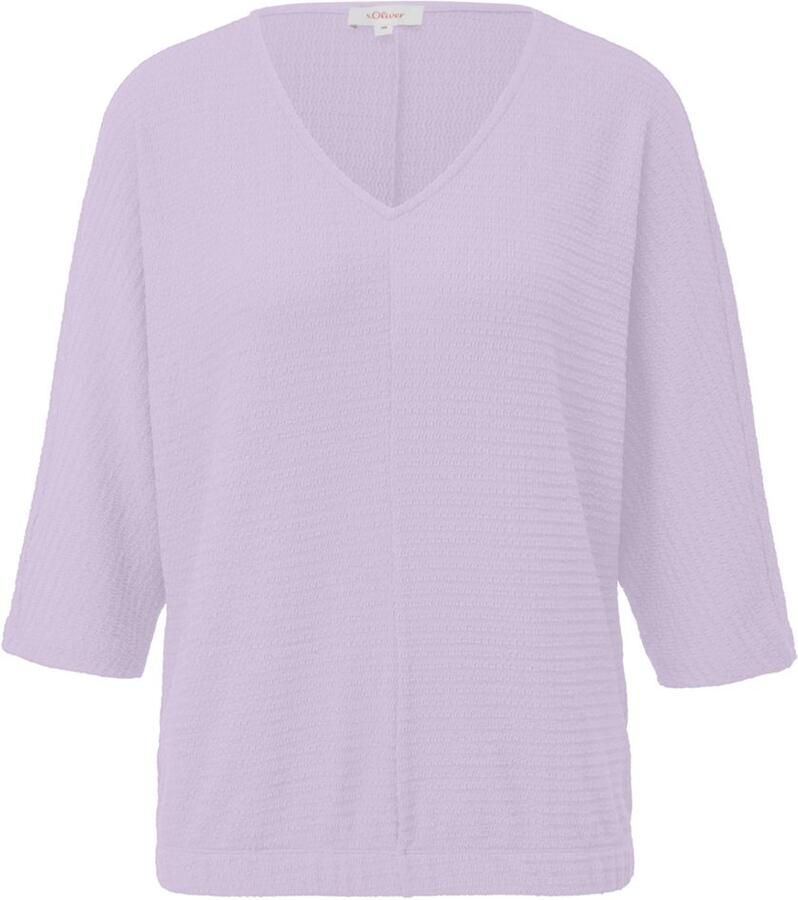 S.Oliver Shirt met 3 4 mouwen met structuur