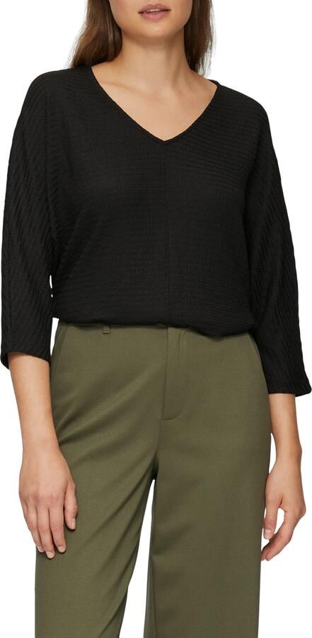 S.Oliver Shirt met 3 4 mouwen met structuur - Foto 4