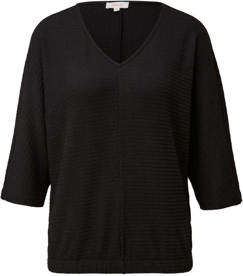 S.Oliver Shirt met 3 4 mouwen met structuur