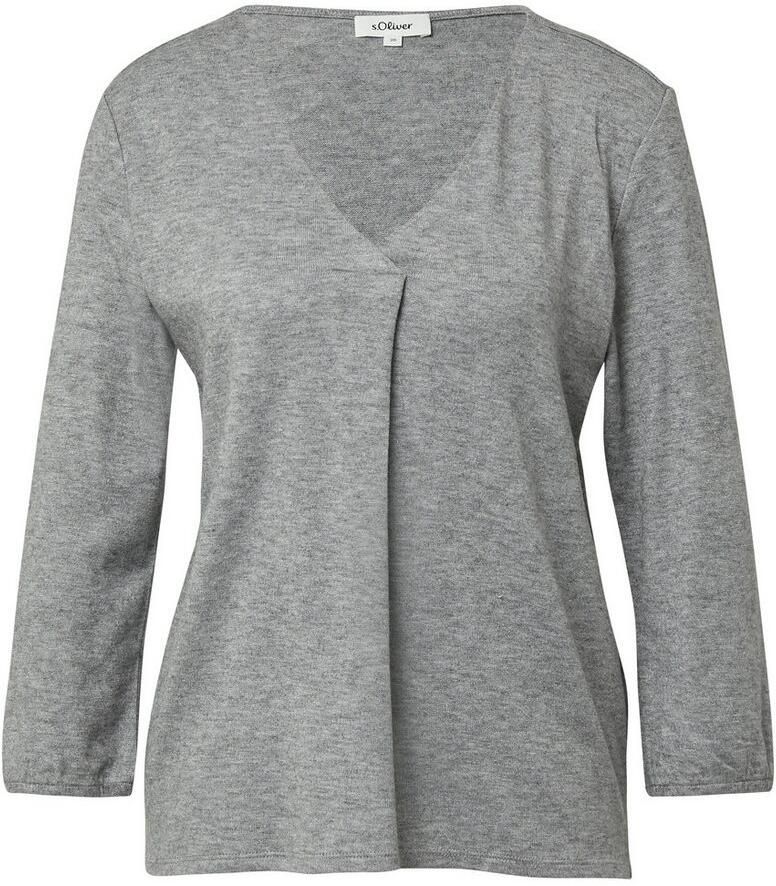 S.Oliver Shirt met 3 4 mouwen met v-hals