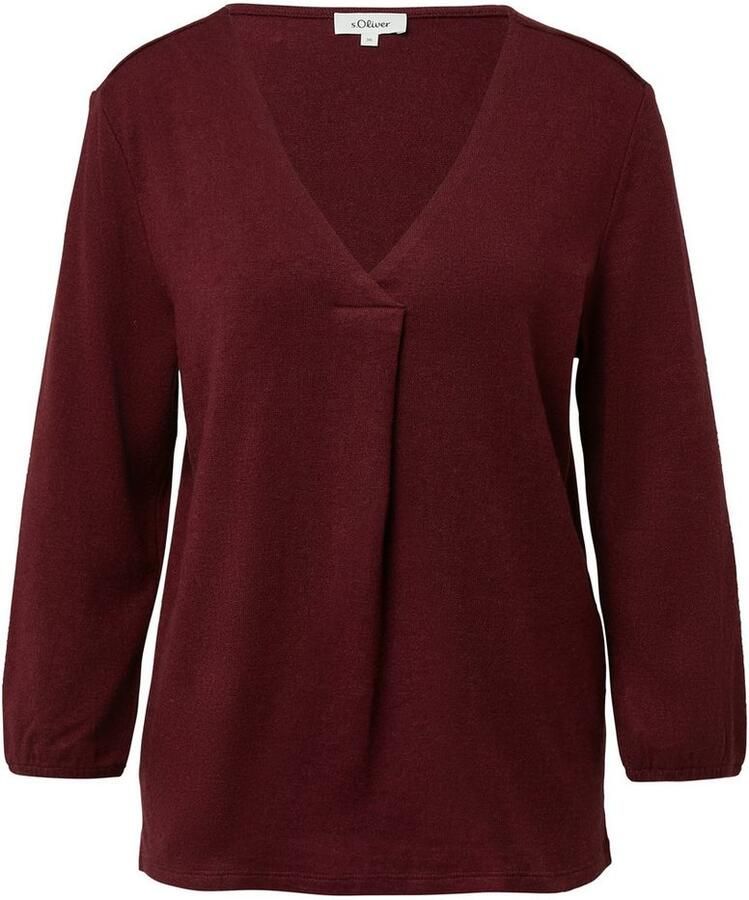 S.Oliver Shirt met 3 4 mouwen met v-hals