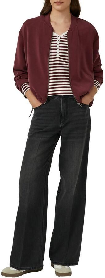 S.Oliver Shirt met lange mouwen met korte knoopsluiting in riblook - Foto 2