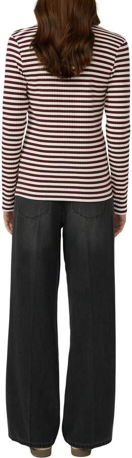 S.Oliver Shirt met lange mouwen met korte knoopsluiting in riblook - Foto 3