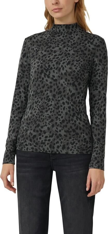 S.Oliver Shirt met lange mouwen met opstaande kraag en van viscose-stretch - Foto 4