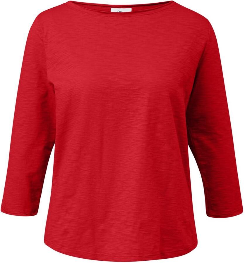 S.Oliver RED LABEL Relaxed fit T-shirt met 3 4-mouwen van puur katoen