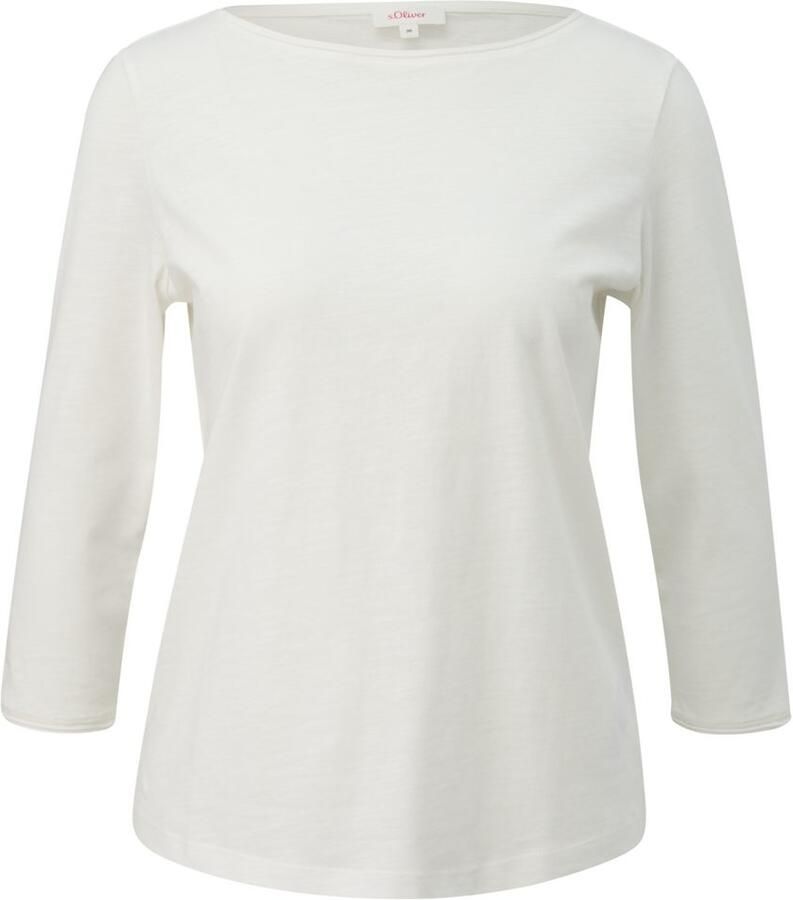 S.Oliver RED LABEL Relaxed fit T-shirt met 3 4-mouwen van puur katoen