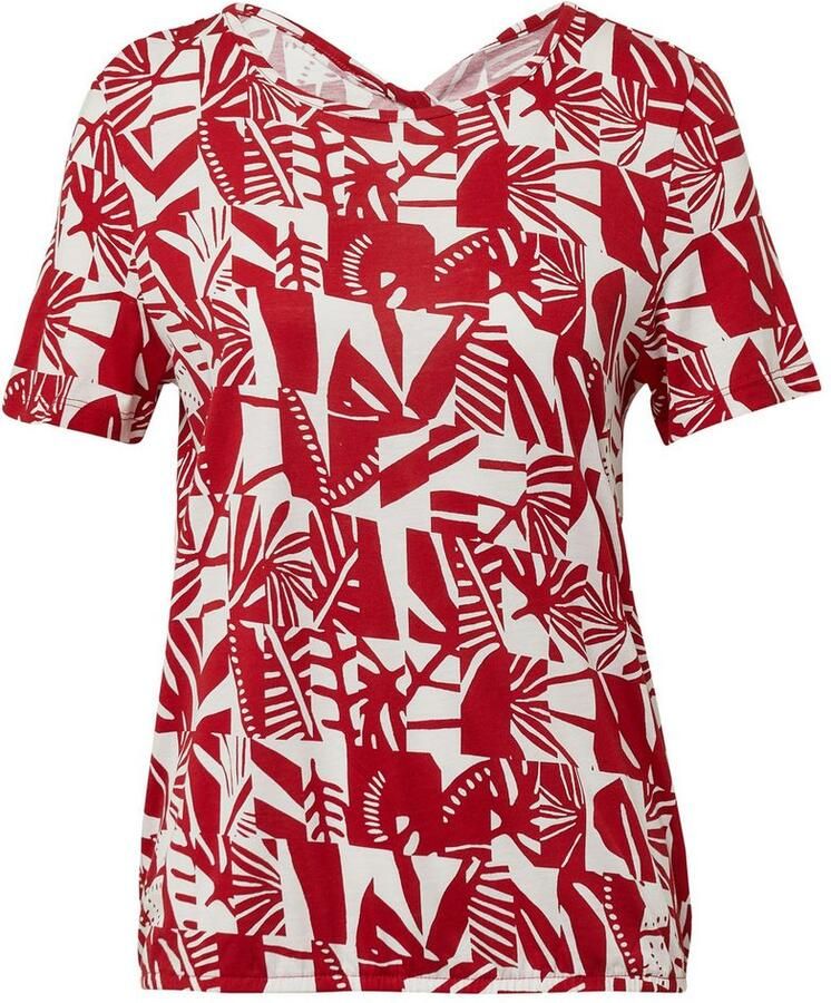 S.Oliver Shirt met print in o-vorm met cut-out