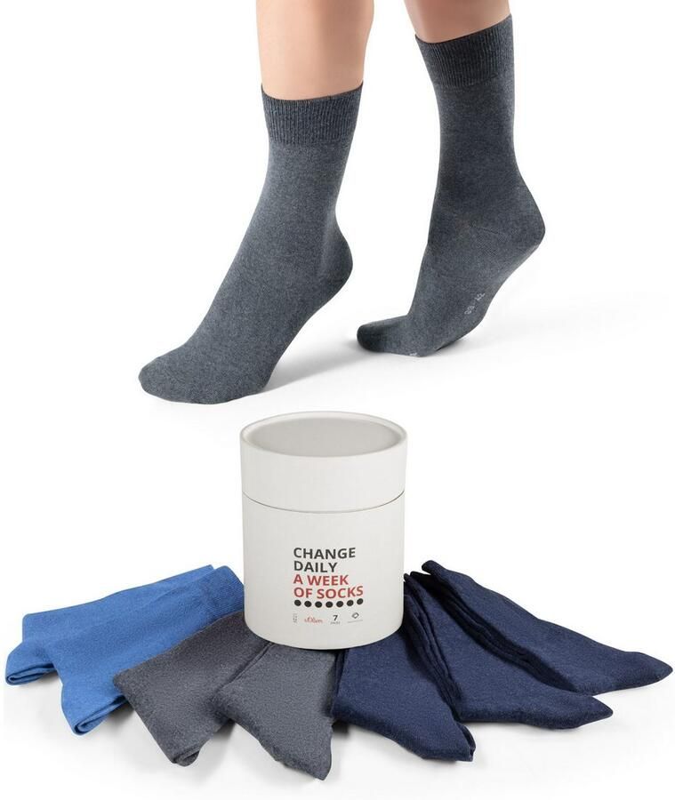S.Oliver RED LABEL Sokken met gerecycled katoen in een set van 7 stuks