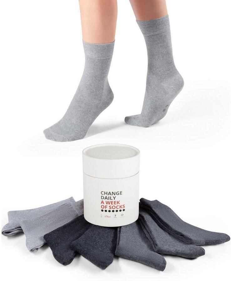 S.Oliver RED LABEL Sokken met gerecycled katoen in een set van 7 stuks - Foto 2