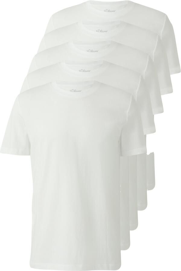 S.Oliver regular T-shirt wit (set van 5) - Foto 6