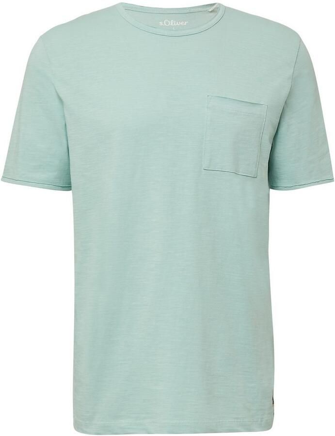 S.Oliver T-shirt met borstzak en open randen