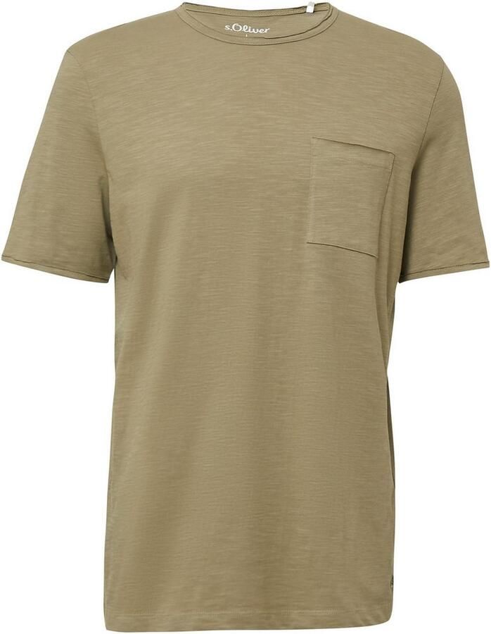 S.Oliver T-shirt met borstzak en open randen