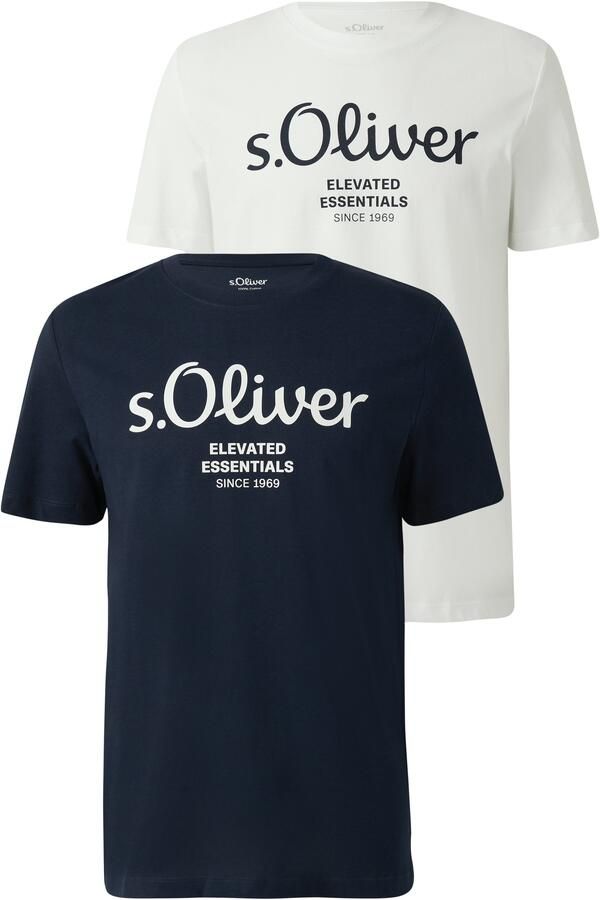 S.Oliver T-shirt met grote logoprint in 2-pack (2-delig) - Foto 6
