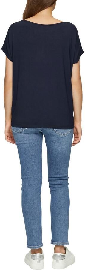 S.Oliver RED LABEL T-shirt van viscosemix met ronde hals - Foto 4