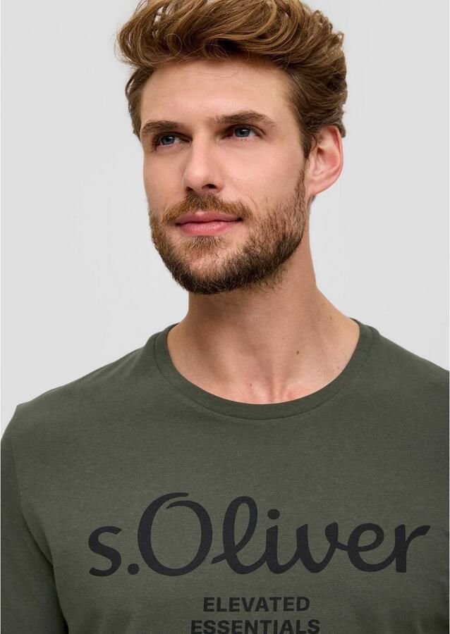 S.Oliver regular fit T-shirt met printopdruk donkergroen - Foto 2