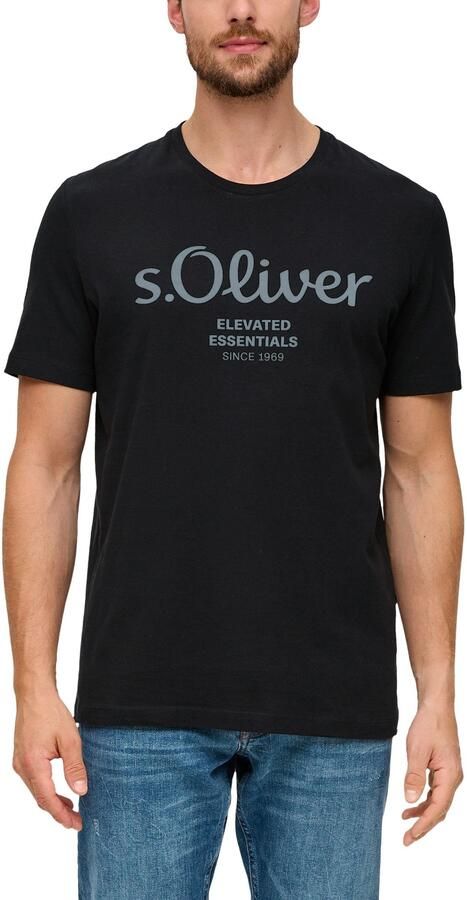 S.Oliver regular fit T-shirt met printopdruk zwart - Foto 5