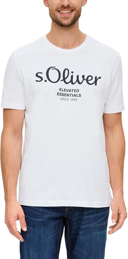 S.Oliver regular fit T-shirt met printopdruk wit - Foto 5