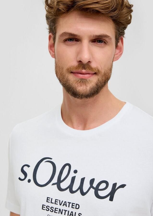 S.Oliver regular fit T-shirt met printopdruk wit - Foto 2