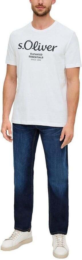 S.Oliver regular fit T-shirt met printopdruk wit - Foto 4