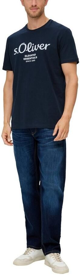 S.Oliver regular fit T-shirt met printopdruk blauw zwart - Foto 5