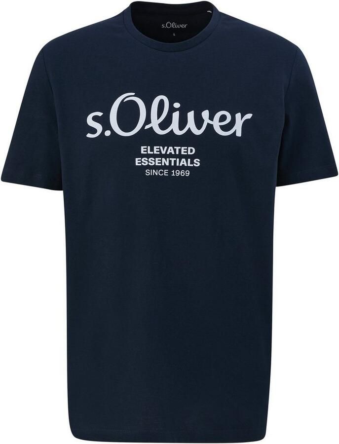 S.Oliver regular fit T-shirt met printopdruk blauw zwart - Foto 3