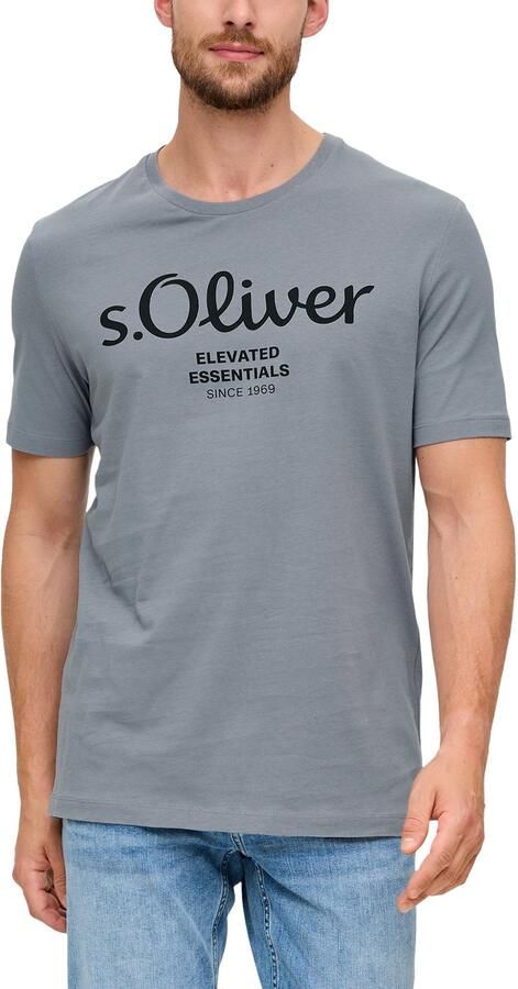 S.Oliver regular fit T-shirt met printopdruk lichtgrijs - Foto 5