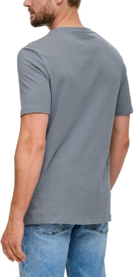 S.Oliver regular fit T-shirt met printopdruk lichtgrijs - Foto 3