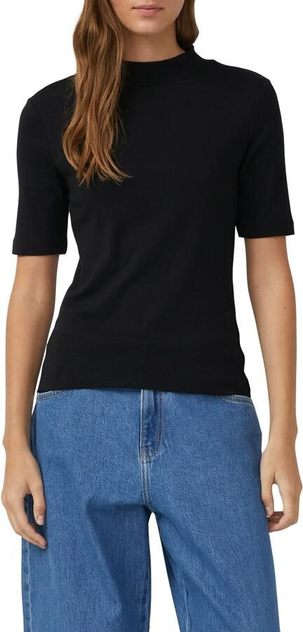 S.Oliver T-shirt Zomershirt met opstaande kraag en in rib-optiek - Foto 4