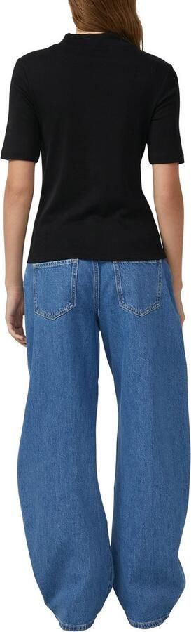 S.Oliver T-shirt Zomershirt met opstaande kraag en in rib-optiek - Foto 3