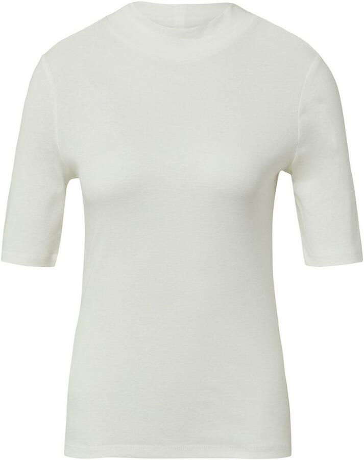 S.Oliver T-shirt Zomershirt met opstaande kraag en in rib-optiek