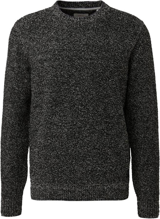 S.Oliver Trui met ronde hals in gemêleerde look