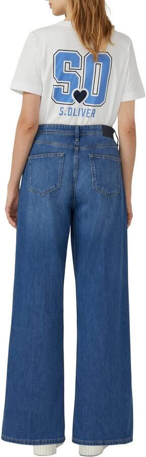 S.Oliver RED LABEL Wide leg high rise jeans van katoenmix model 'SURI' - Foto 6