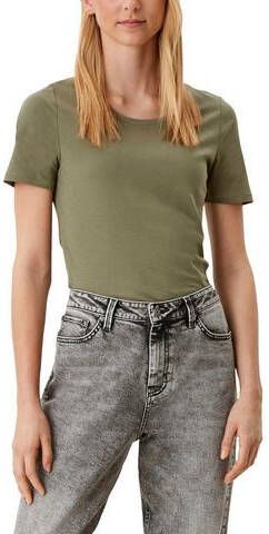 S.Oliver RED LABEL T-shirt met geribde ronde hals