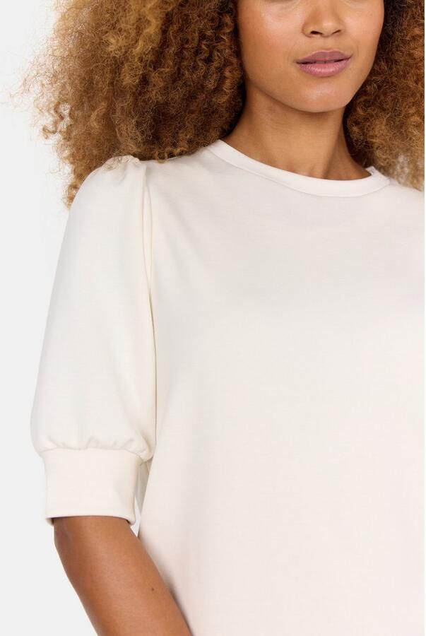 Soyaconcept Comfortabele Crème Sweater met Korte Mouwen Beige Dames - Foto 3