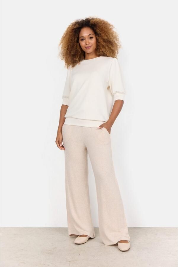 Soyaconcept Comfortabele Crème Sweater met Korte Mouwen Beige Dames - Foto 5