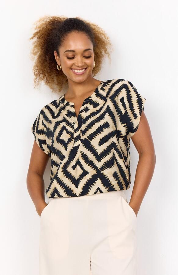 Soyaconcept Geometrische Print V-Hals Shirt Multicolor Dames - Foto 4