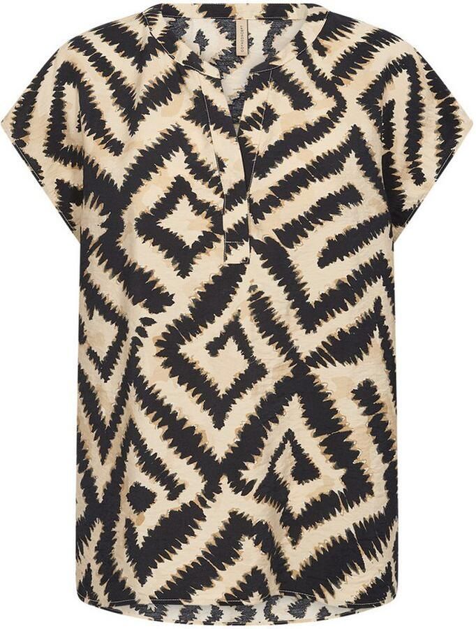 Soyaconcept Geometrische Print V-Hals Shirt Multicolor Dames